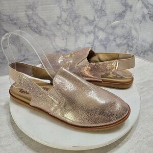 Sorel Ella Slingback Mules Womens 8 Rose Gold Metallic Shimmer‎ Boho Festival